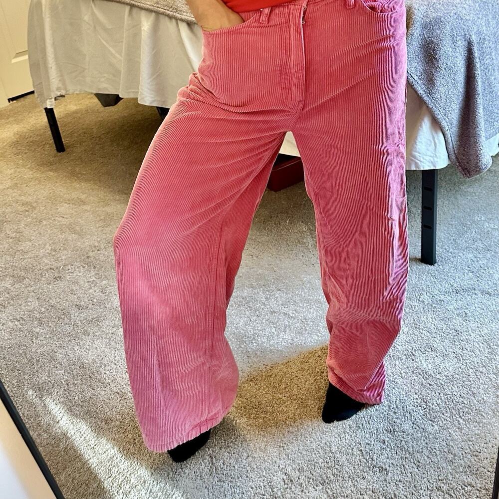 Urban Outfitters BDG Womens High and Wide Corduroy Pants Pink Size 29 Y2K Rave